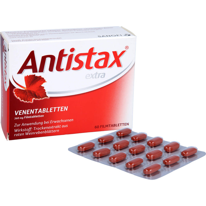 Antistax extra Venentabletten 360 mg bei schweren, geschwollenen, schmerzenden Beinen, 60 pc Tablettes