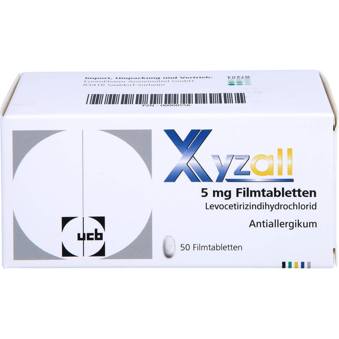 Xyzall 5 mg Eurim Filmtabletten bei Allergien, 50 pc Tablettes