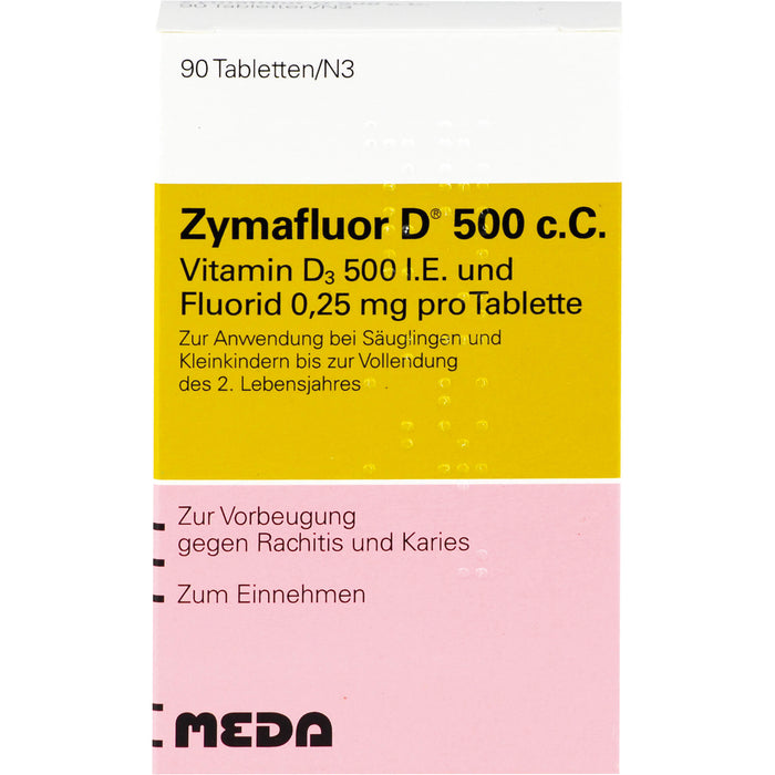 Zymafluor D 500 c.C. Tabletten zur Vorbeugung gegen Rachitis und Karies, 90 pc Tablettes