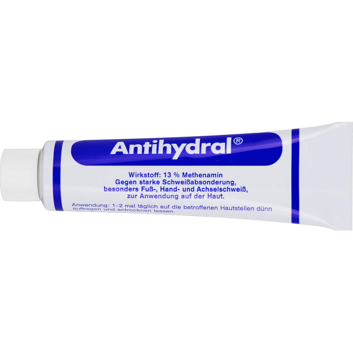 Antihydral 130 mg/g Methenamin Salbe gegen starken Schweißabsonderung, besonders Fuß-, Hand- und Achselschweiß, 70 g Ointment