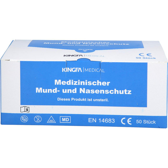 FRANK Mundschutz mit Gummiband und Nasenbügel blau, 50 pcs. Mouthguard