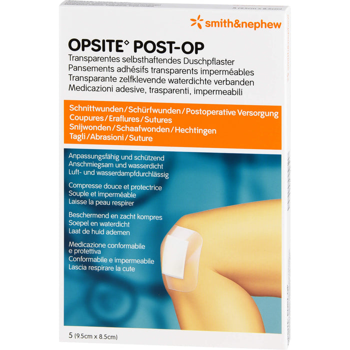 OPSITE Post-OP steril 9,5 x 8,5 cm Duschpflaster, 5 pc Pansements