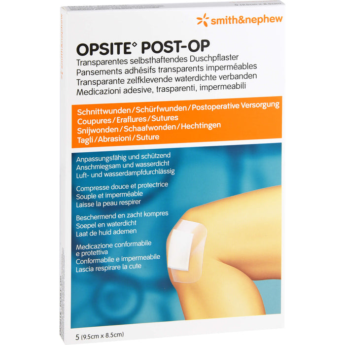 OPSITE Post-OP steril 9,5 x 8,5 cm Duschpflaster, 5 St. Wundauflagen