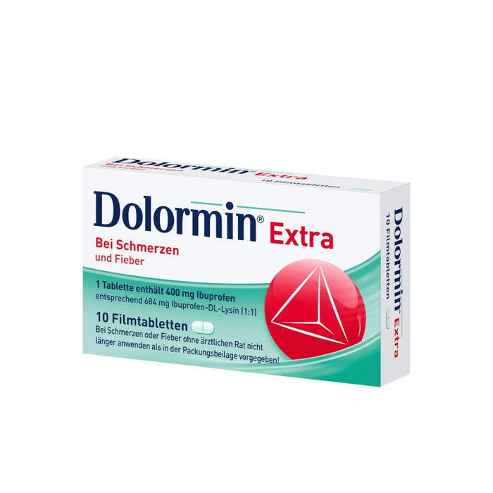 Dolormin extra Filmtabletten bei Schmerzen und Fieber, 10 pc Tablettes