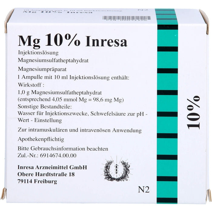 MG 10% Inresa Injektionslösung, 10 pc Ampoules