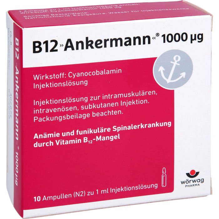 B12 Ankermann 1000 µg Ampullen, 10 pc Ampoules