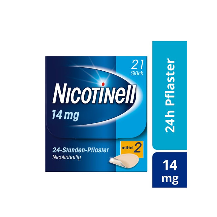 Nicotinell 14 mg/24-Stunden-Pflaster (bisher 35 mg) Stärke 2 (mittel), 21 pc Pansement