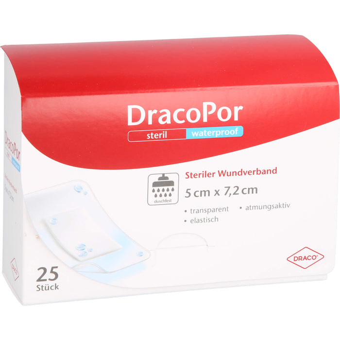 DracoPor Waterproof Wundverband steril 7,2 x 5 cm, 25 pcs. Wound dressings