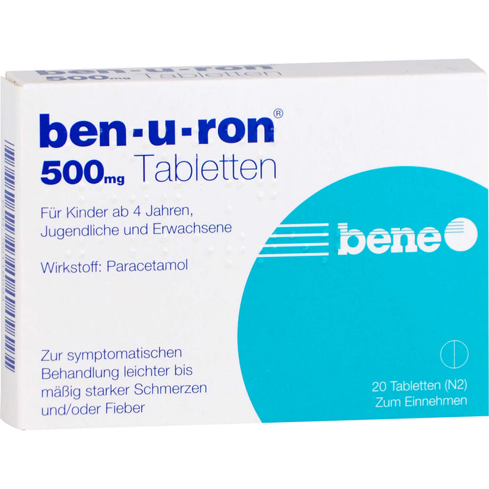 Ben-u-ron 500 mg Tabletten, 20 pcs. Tablets