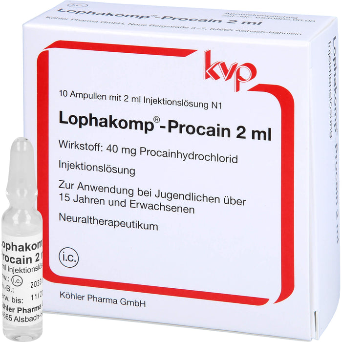 Lophakomp Procain 2 ml Ampullen, 10 pc Ampoules