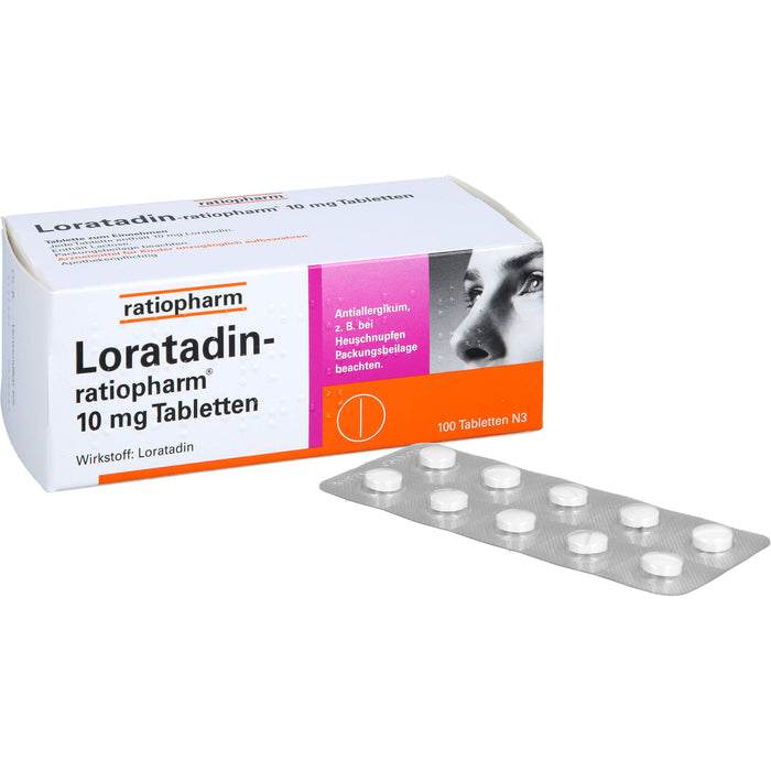 Loratadin-ratiopharm 10 mg Tabletten bei Allergien, 100 pcs. Tablets