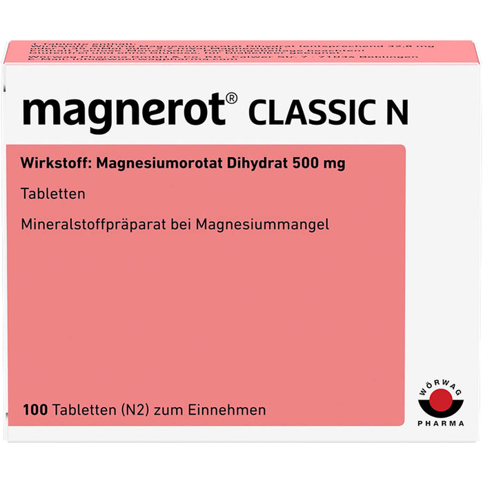 magnerot Classic N Tabletten bei Magnesiummangel, 100 pc Tablettes