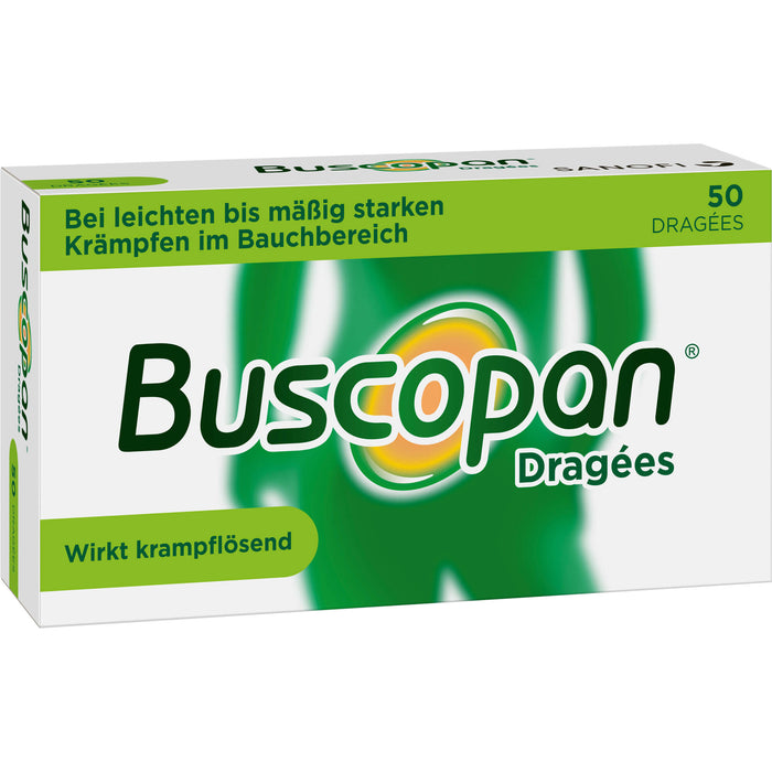 Buscopan Dragées wirkt krampflösend Original Sanofi-Aventis, 50 pc Tablettes