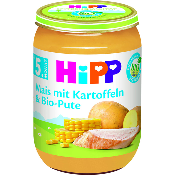 Hipp 6200 Feiner Mais m. Kartoffelpüree u.Bio Pute, 190 g