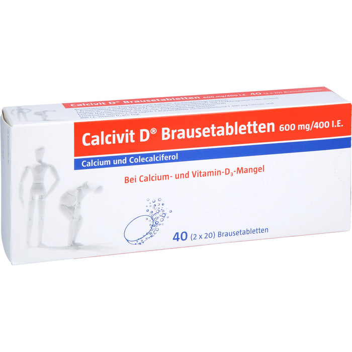 Calcivit D Brausetabletten 600 mg/400 I.E., 40 St. Tabletten