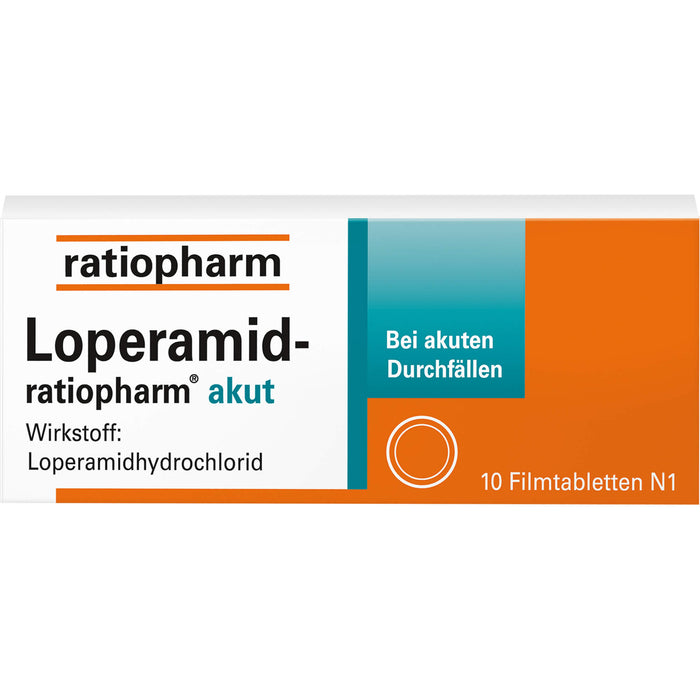 Loperamid-ratiopharm akut Filmtabletten, 10 pc Tablettes