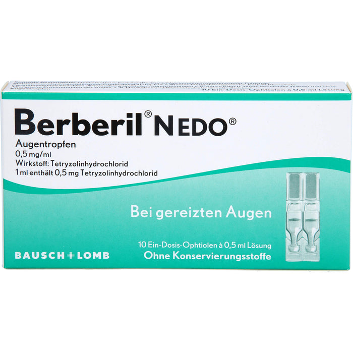 Berberil N EDO Augentropfen bei gereizten Augen, 10 St. Einzeldosispipetten