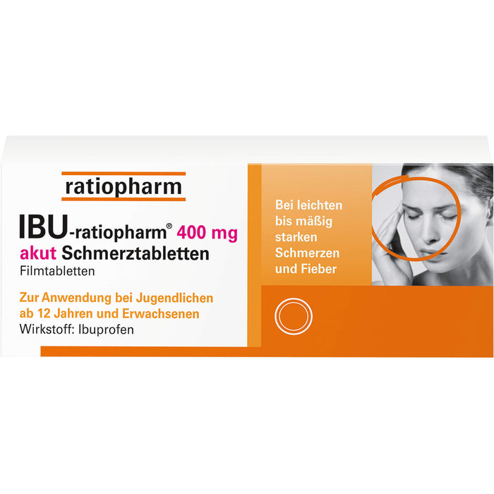 IBU-ratiopharm akut 400 mg akut Schmerztabletten, 10 pc Tablettes