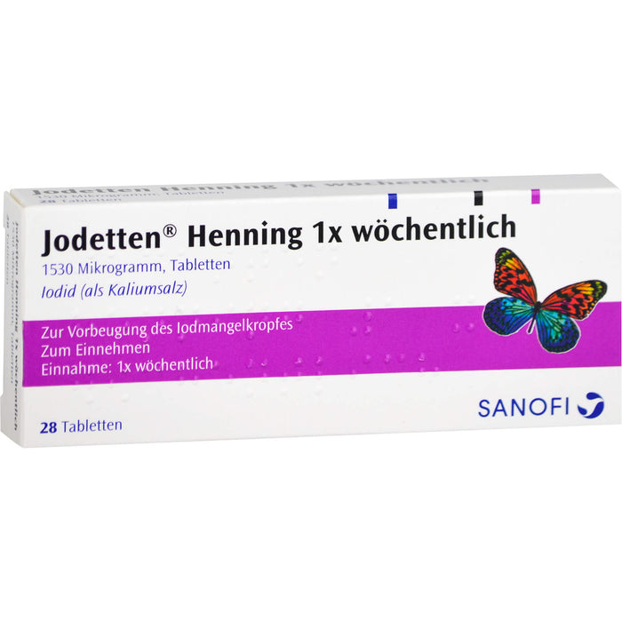 Jodetten Henning 1x wöchentlich 1530 Mikrogramm Tabletten, 28 pc Tablettes