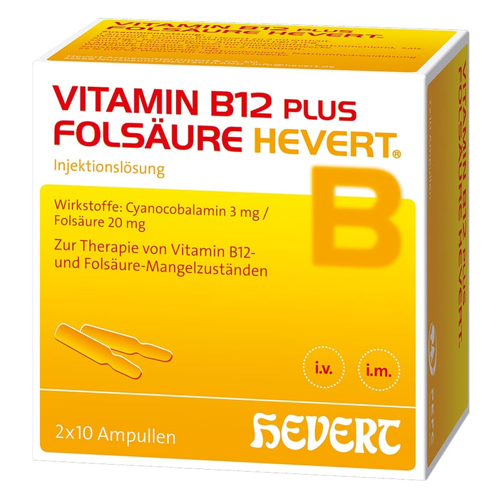 Vitamin B12 plus Folsäure Hevert Ampullen, 20 pcs. Ampoules