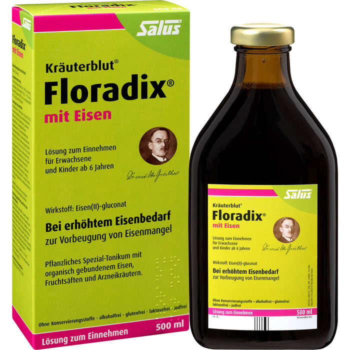 Floradix mit Eisen Lösung, 500 ml Solution