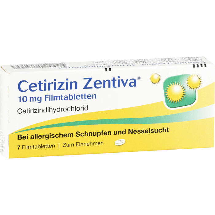 Cetirizin Zentiva 10 mg Filmtabletten bei Allergien, 7 pc Tablettes