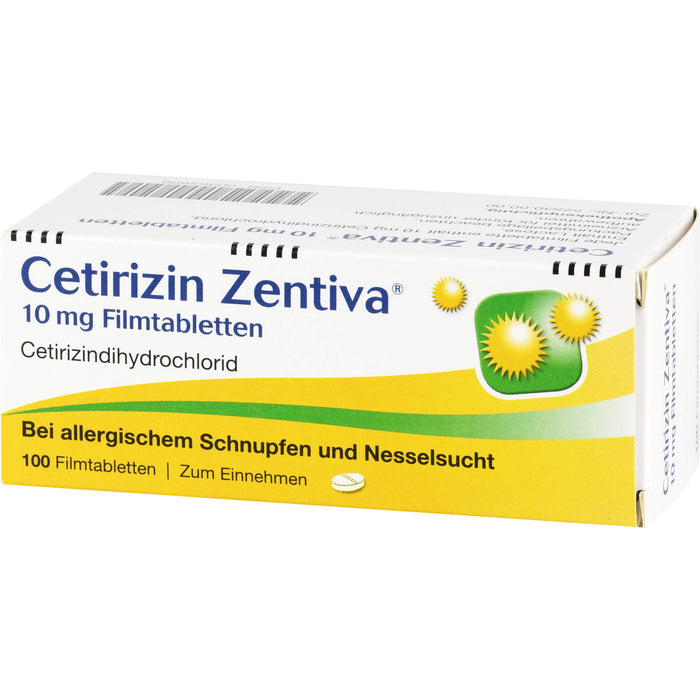 Cetirizin Zentiva 10 mg Filmtabletten bei Allergien, 100 pc Tablettes