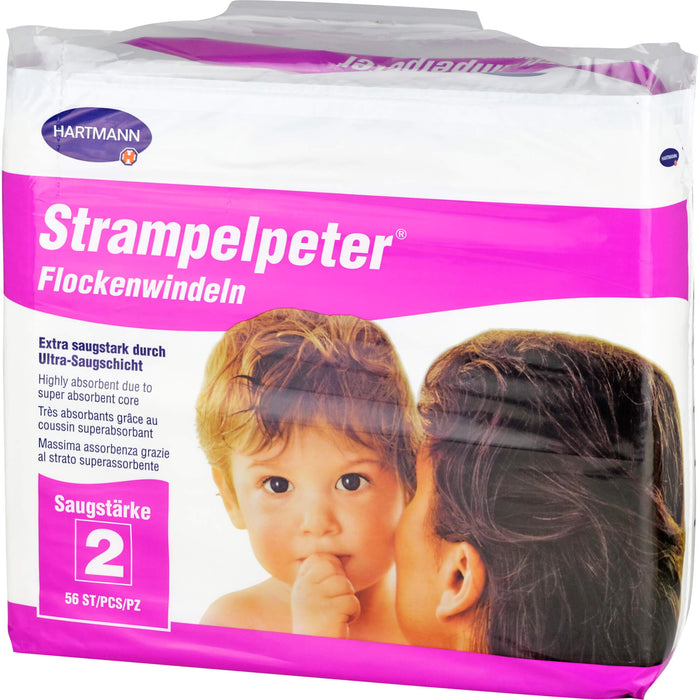 HARTMANN Strampelpeter Flockenwindeln Saugstärke 2, 56 pcs. Nappies