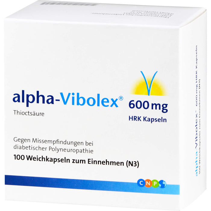 alpha-Vibolex 600 mg HRK Kapseln gegen MIssempfindungen bei diabetischer Polyneuropathie, 100 pc Capsules