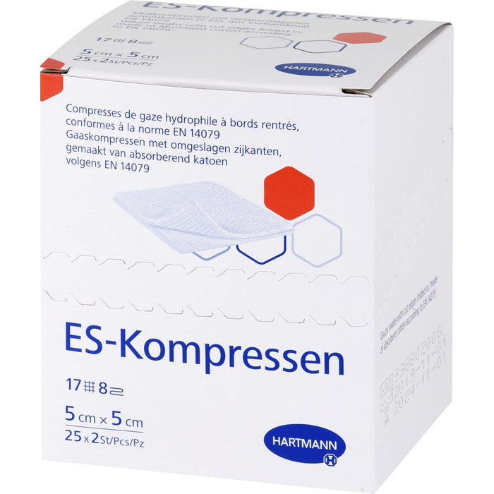 ES-KOMPRESSEN steril 5x5cm 8f, 25X2 St KOM