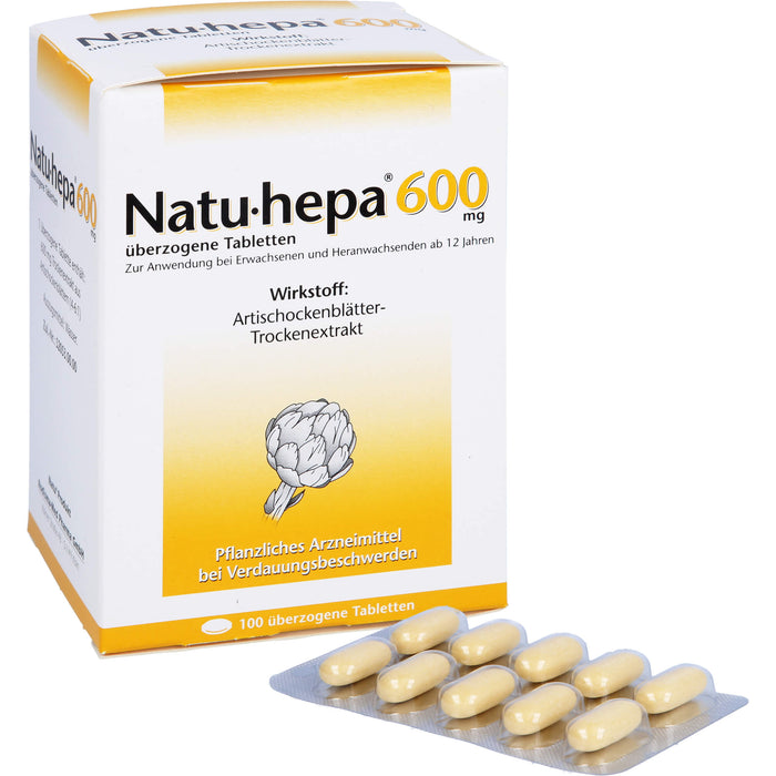 Natu-hepa 600 mg Tabletten bei Verdauungsbeschwerden, 100 pcs. Tablets