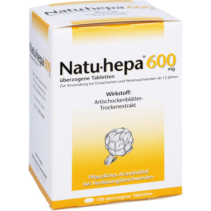 Natu-hepa 600 mg Tabletten bei Verdauungsbeschwerden, 100 St. Tabletten