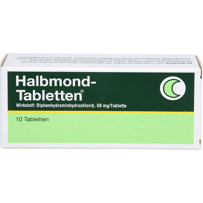 Halbmond-Tabletten 50 mg zur Kurzzeitbehandlung von Schlafstörungen, 10 pc Tablettes