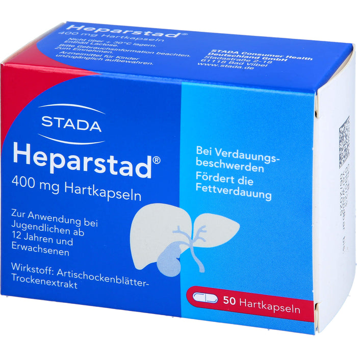 STADA Heparstad 400 mg Hartkapseln bei Verdauungsbeschwerden, fördert die Fettverdauung, 50 St. Kapseln