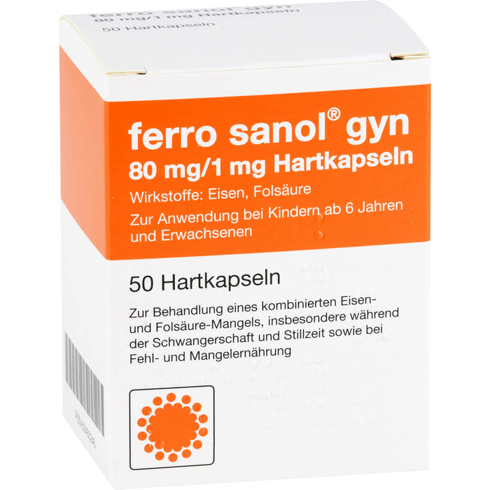 ferro sanol gyn 80 mg/1 mg Hartkapseln zur Behandlung eines kombinierten Eisen- und Folsäure-mangels, 50 pcs. Capsules