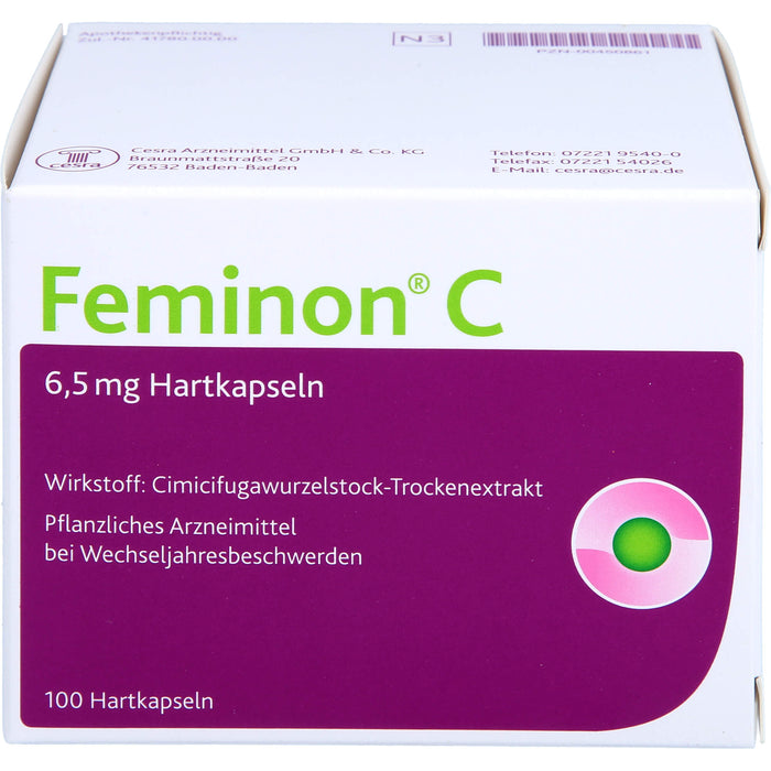 Feminon C Kapseln bei Wechseljahresbeschwerden, 100 pcs. Capsules