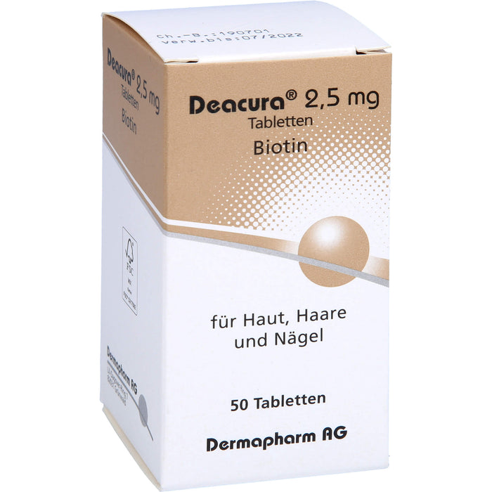 Deacura 2,5 mg Tabletten für Haut, Haare und Nägel, 50 pc Tablettes