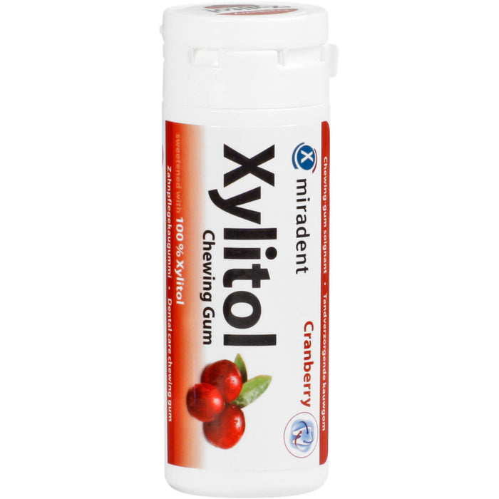 miradent Xylitol Chewing Gum Cranberry, 30 pc Gomme à mâcher