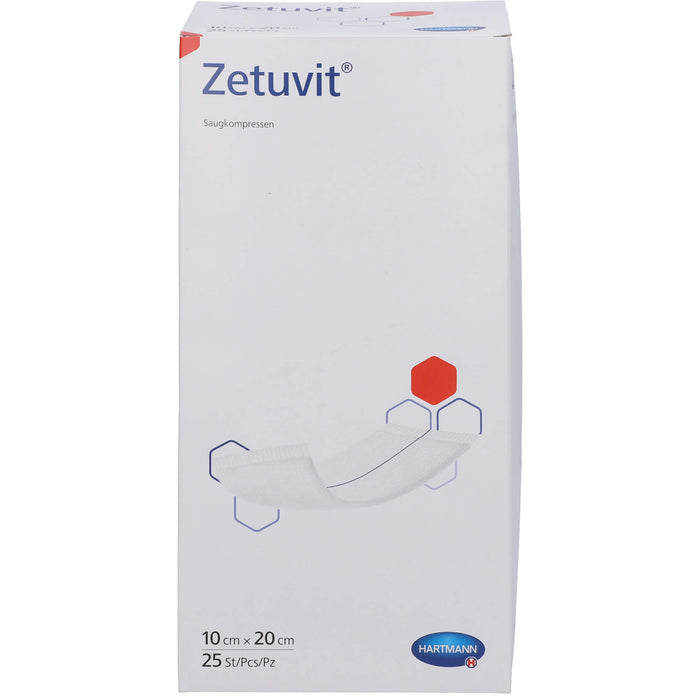 ZETUVIT Saugkompresse steril 10x20cm CPC, 25 St KOM