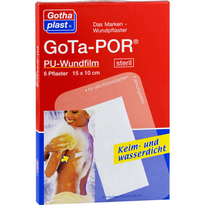 GoTa-POR PU Wundfilm 15 x 10 cm sterile Pflaster, 5 pcs. Patch