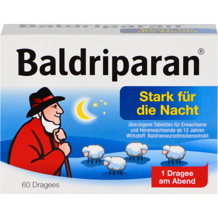 Baldriparan stark für die Nacht Dragees, 60 pc Tablettes