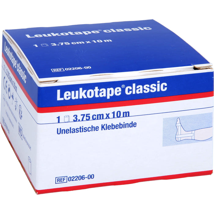 Leukotape classic 3,75 cm x 10 m weiß unelastische Klebebinde, 1 pc Pansements