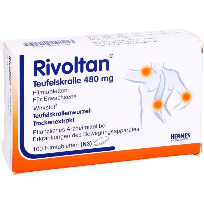 Rivoltan Teufelskralle 480 mg Filmtabletten bei Erkrankungen des Bewegungsapparates, 100 pcs. Tablets