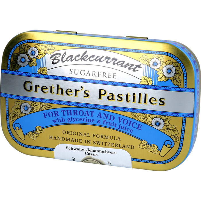 Grether's Pastilles Blackcurrant zuckerfrei, 60 g Pastilles