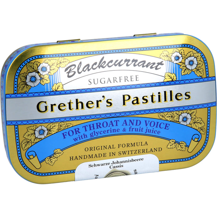 Grether's Pastilles Blackcurrant zuckerfrei, 60 g Pastilles