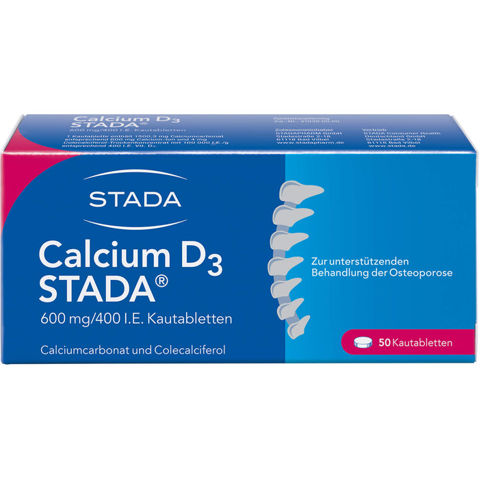 STADA Calcium D3 600 mg/400 I.E. Kautabletten, 50 St. Tabletten