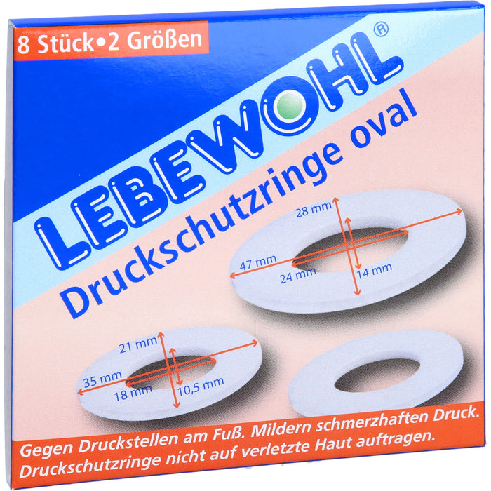 LEBEWOHL Druckschutzringe oval, 8 St. Pflaster