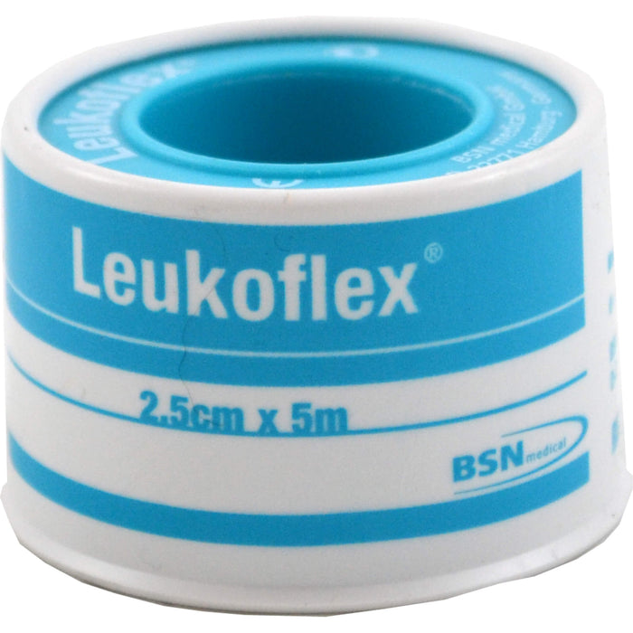 Leukoflex 2,5 cm x 5 m hautfreundliches okklusives Fixierpflaster, 1 pcs. Patch