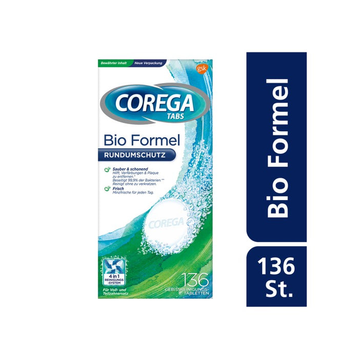 COREGA Tabs Gebissreinigungs-Tabletten Vorratspack, 136 pc Tablettes