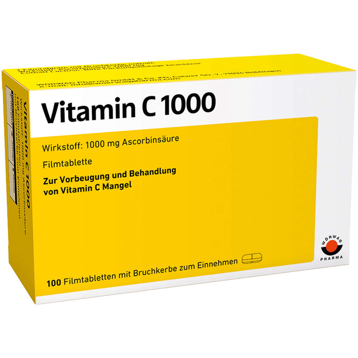 WÖRWAG Pharma Vitamin C 1000 Filmtabletten, 100 pc Tablettes